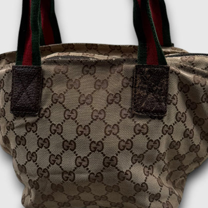 Gucci gg canvas web tote bag