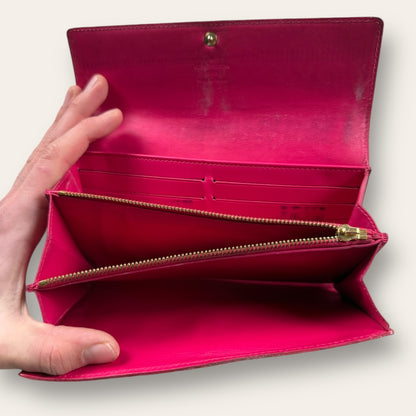 Louis vuitton wallet glossy red