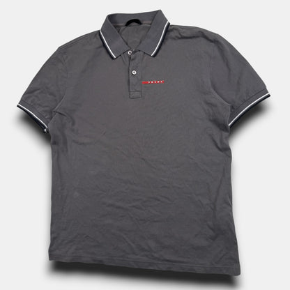 Prada red tab logo polo grey - Large