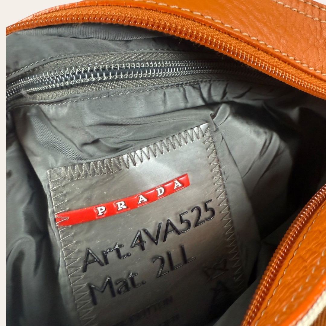 Prada hand bag white/orange