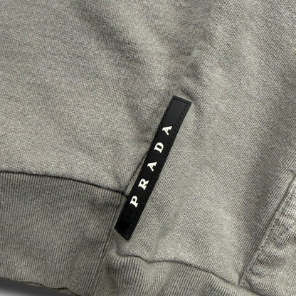 Prada black logo hoodie grey - Large