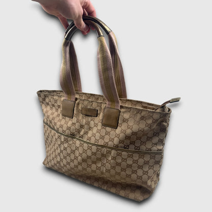 Gucci GG Canvas Web/Sherry Line Tote bag