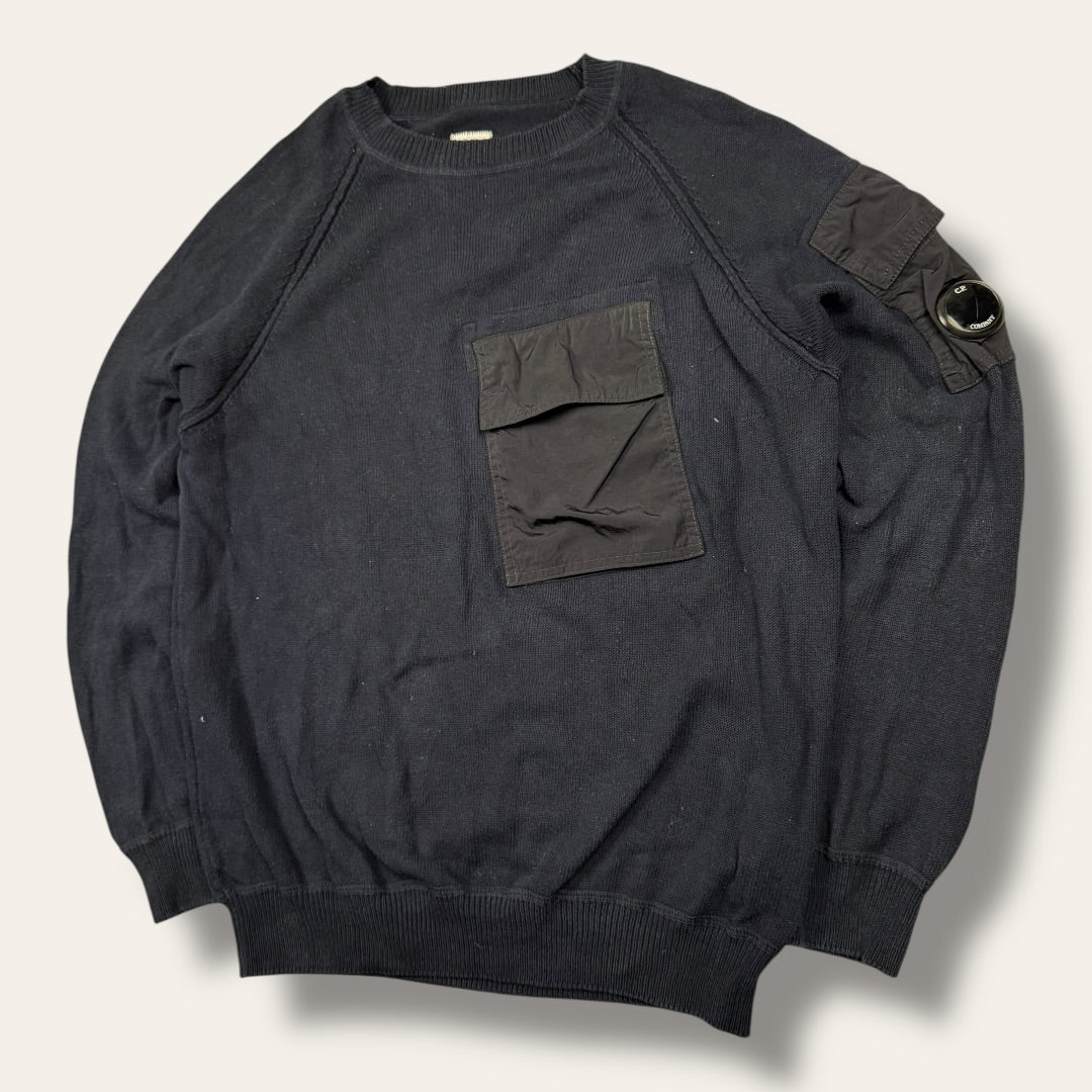 C.P. Company front pocket sweater navy - Medium