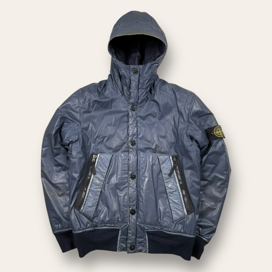 Stone Island Mussola gommata winter jacket blue - Small