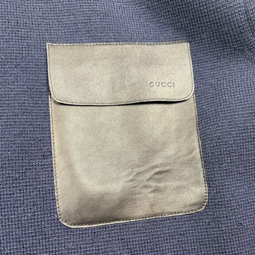Gucci woven pocket sweater navy - Large