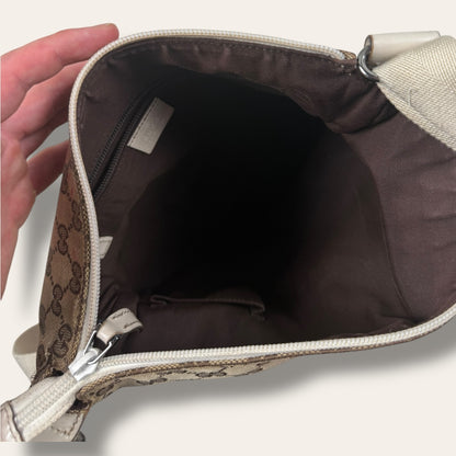 Gucci canvas shoulder bag creme