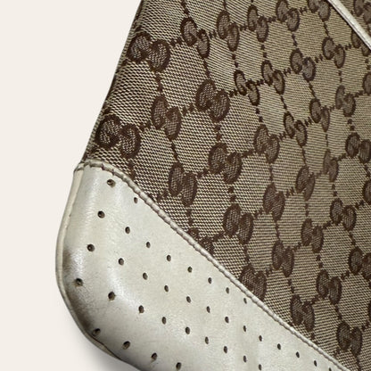 Gucci canvas shoulder bag creme