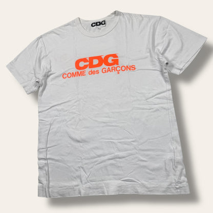 CDG orange tee white - Large