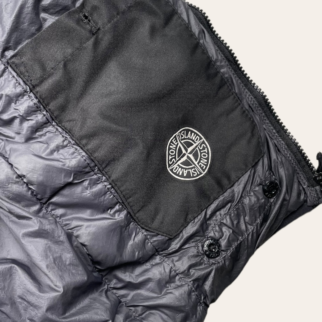 Stone island garment dyed micro yarn down jacket black/grey - Medium