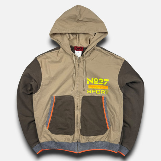 Dolce & Gabbana zip up hoodie brown/beige - Medium