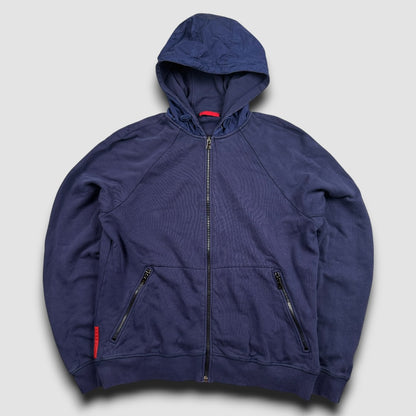 Prada sport zip-up hoodie navy 2008 - Large
