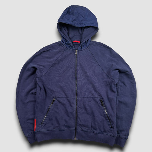 Prada sport zip-up hoodie navy 2008 - Large