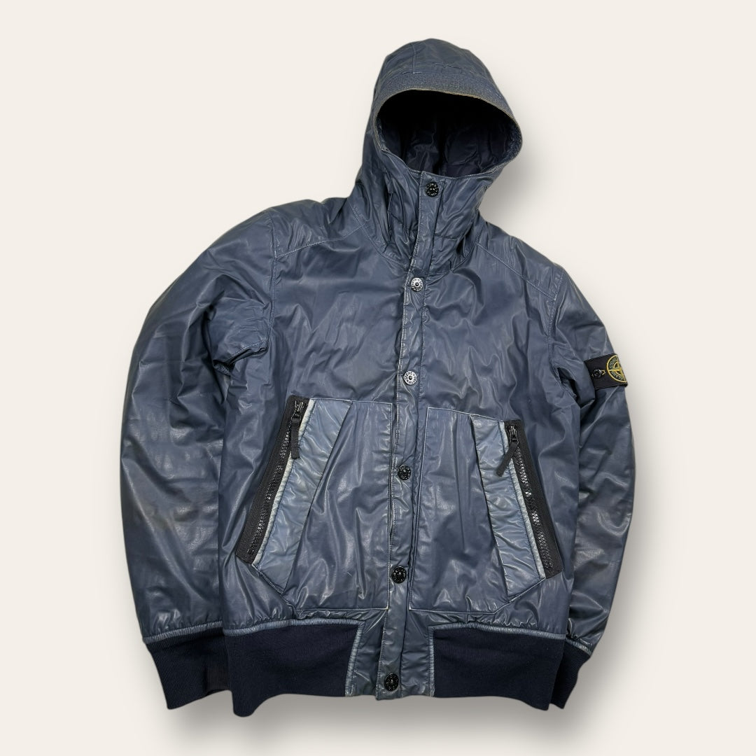 Stone Island Mussola gommata winter jacket blue - Small