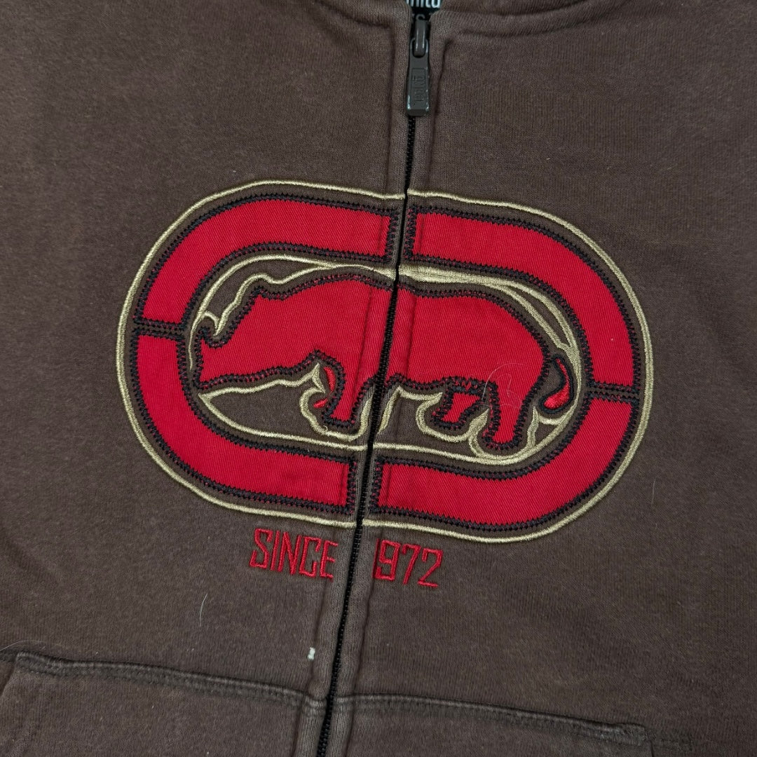 Ecko zip-up hoodie brown - Small