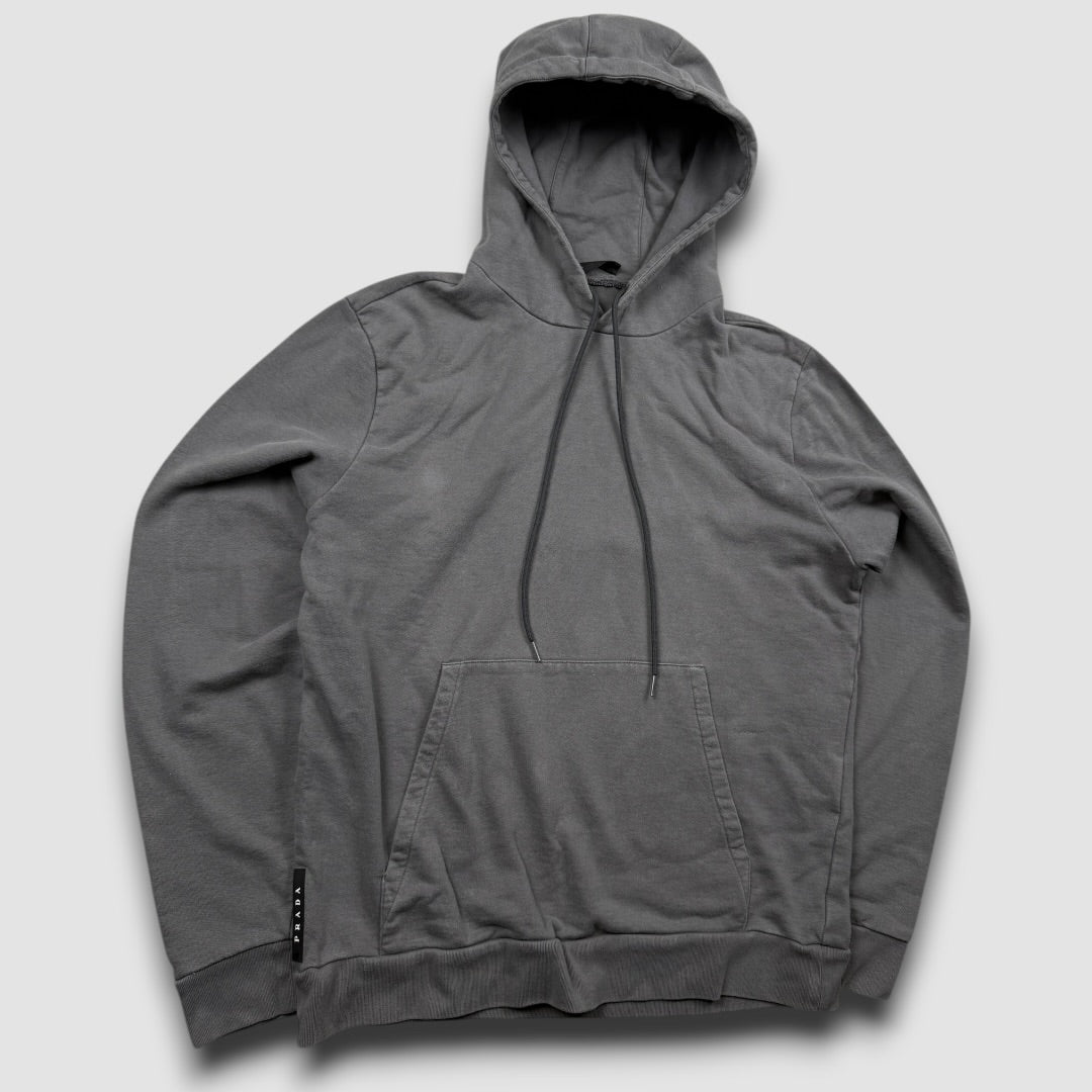 Prada black logo hoodie grey - Large