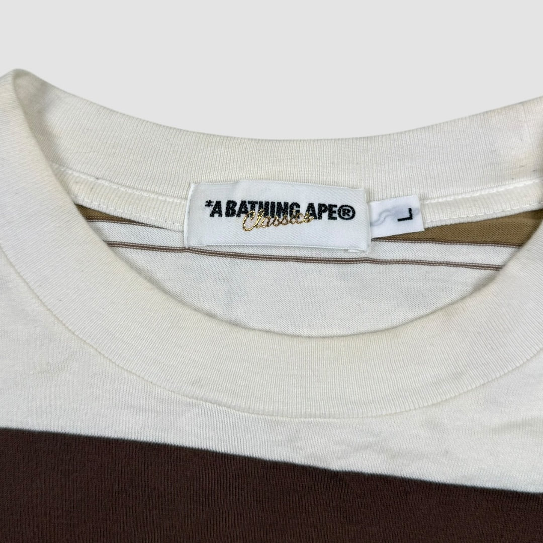 Bape brown striped longsleeve - Large