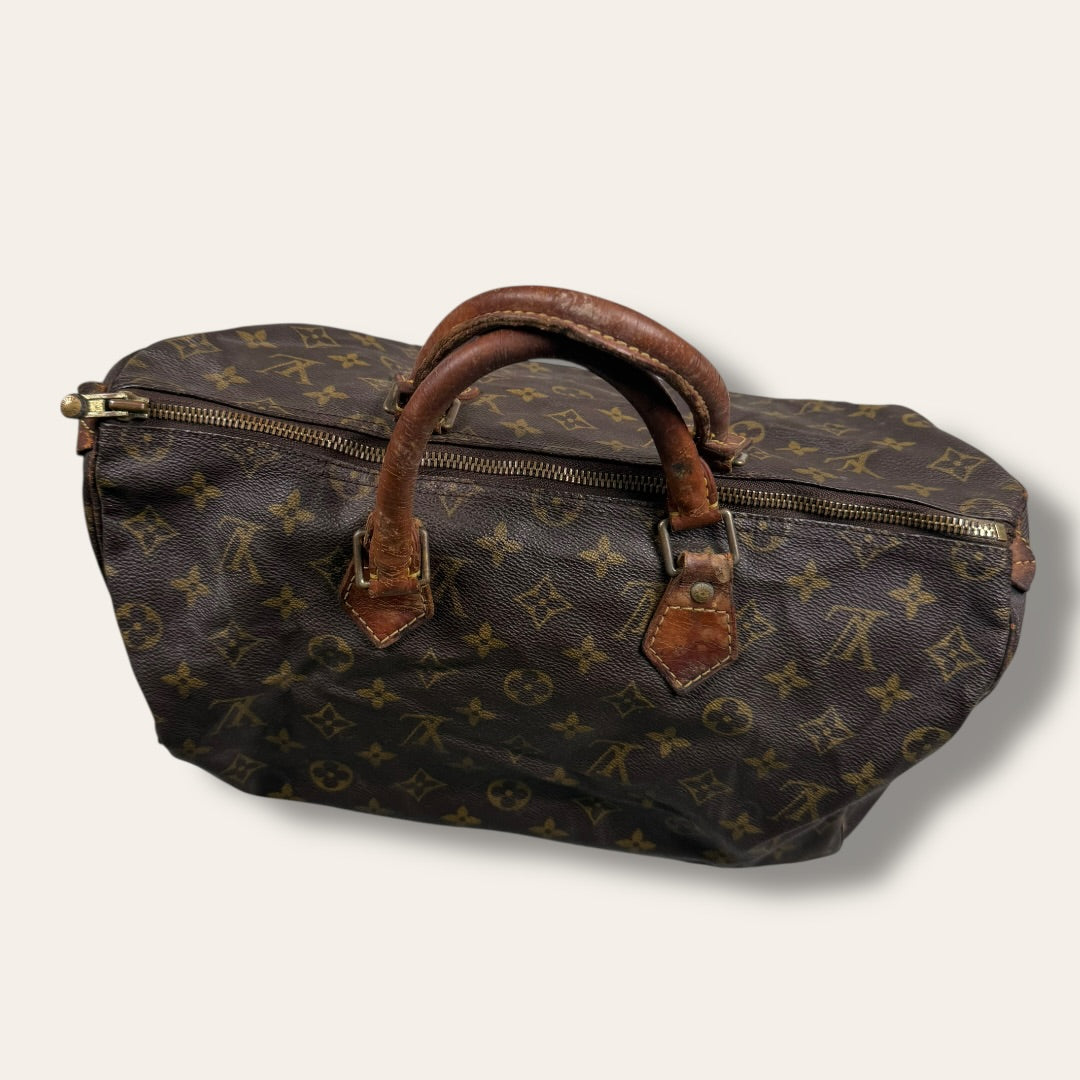 Louis vuitton speedy 30 monogram canvas bag brown