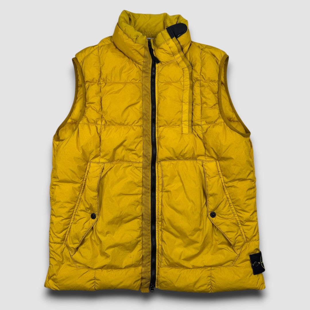 Stone Island garment Dyed Crinkle reps NY down Gilet yellow - extra large