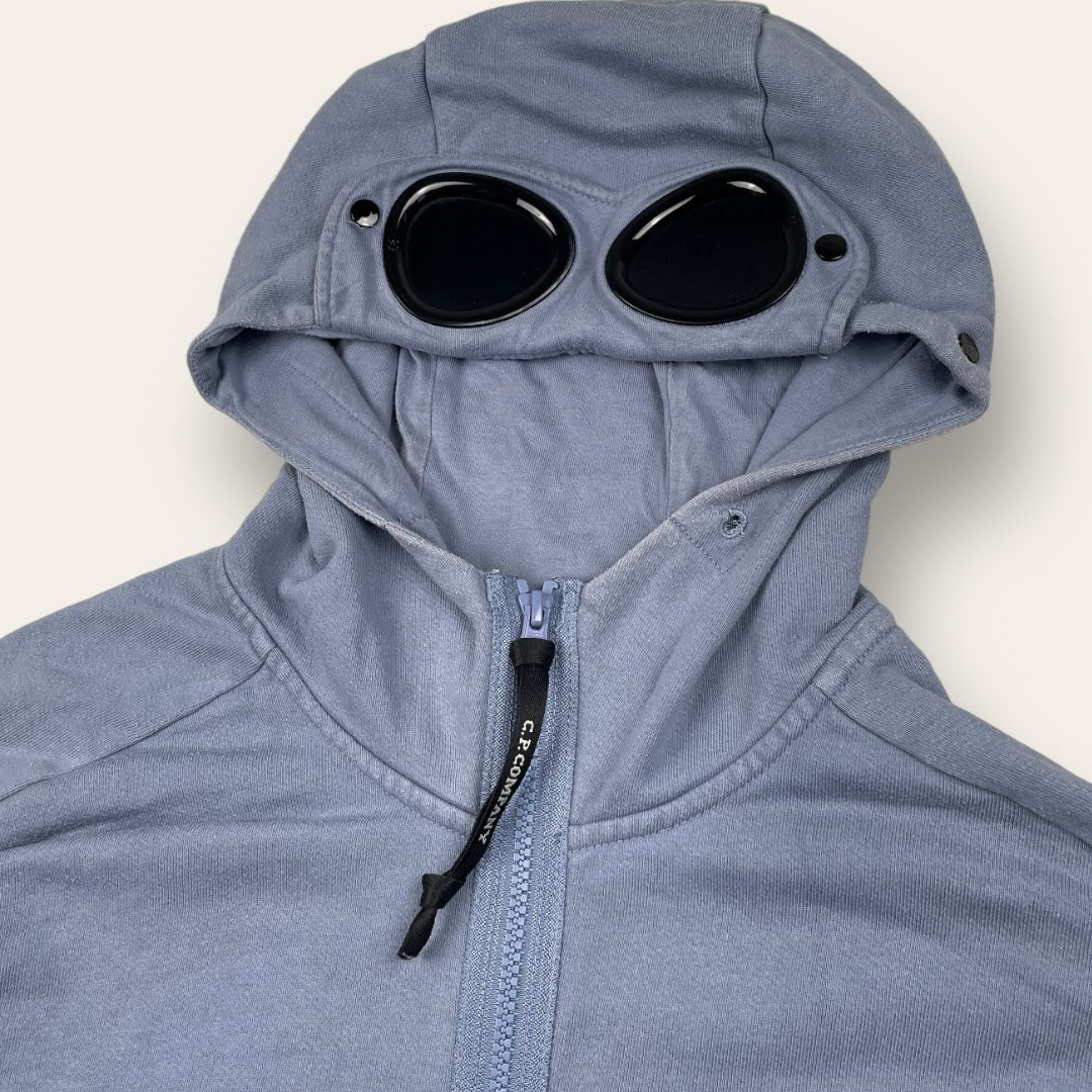 C.P. Company goggle zip-up hoodie blue - Large