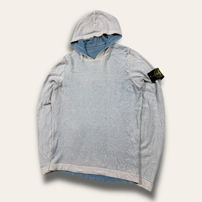 Stone Island reversible hoodie blue - Small