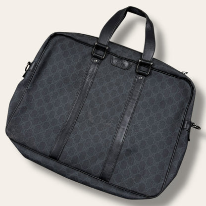 Gucci canvas black grey business bag