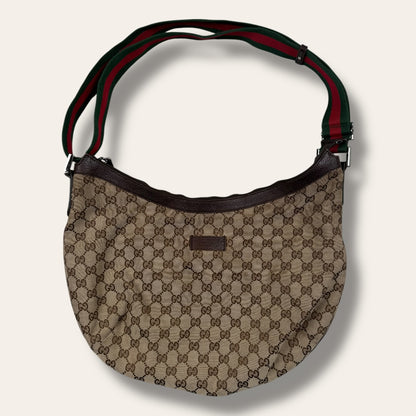 Gucci canvas hobo shoulder bag
