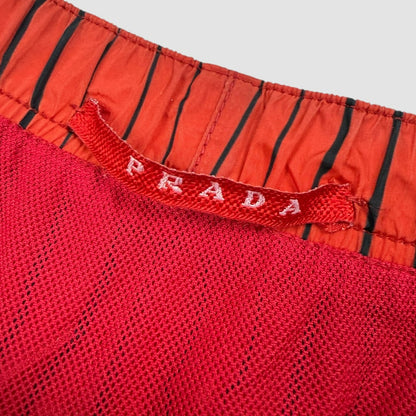 Prada sports black tab swimming shorts red - Large