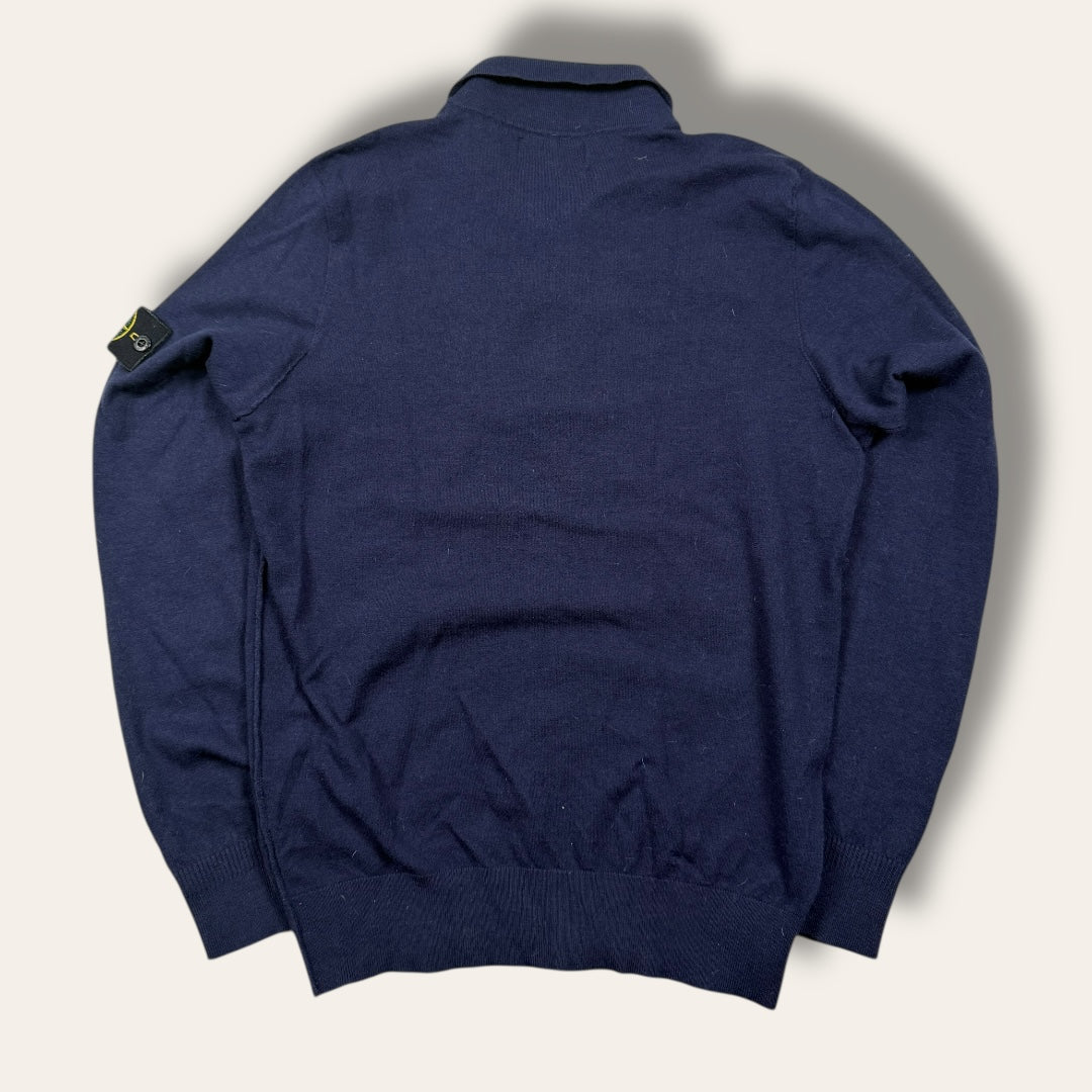 Stone island longsleeve poloshirt blue - Small