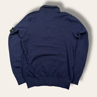 Stone island longsleeve poloshirt blue - Small