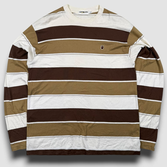 Bape brown striped longsleeve - Large