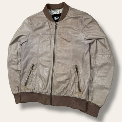Dolce & Gabbana leather jacket beige - Medium