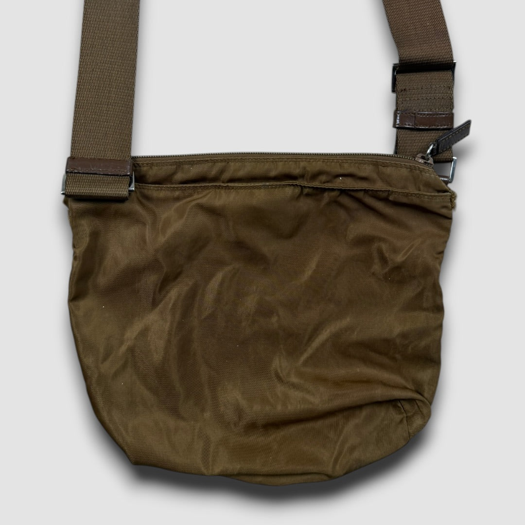 Prada nylon shoulder bag brown