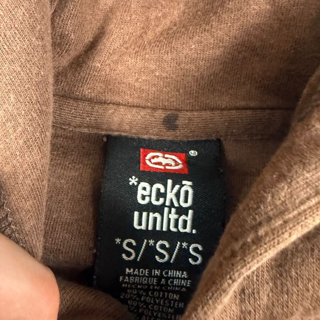 Ecko zip-up hoodie brown - Small