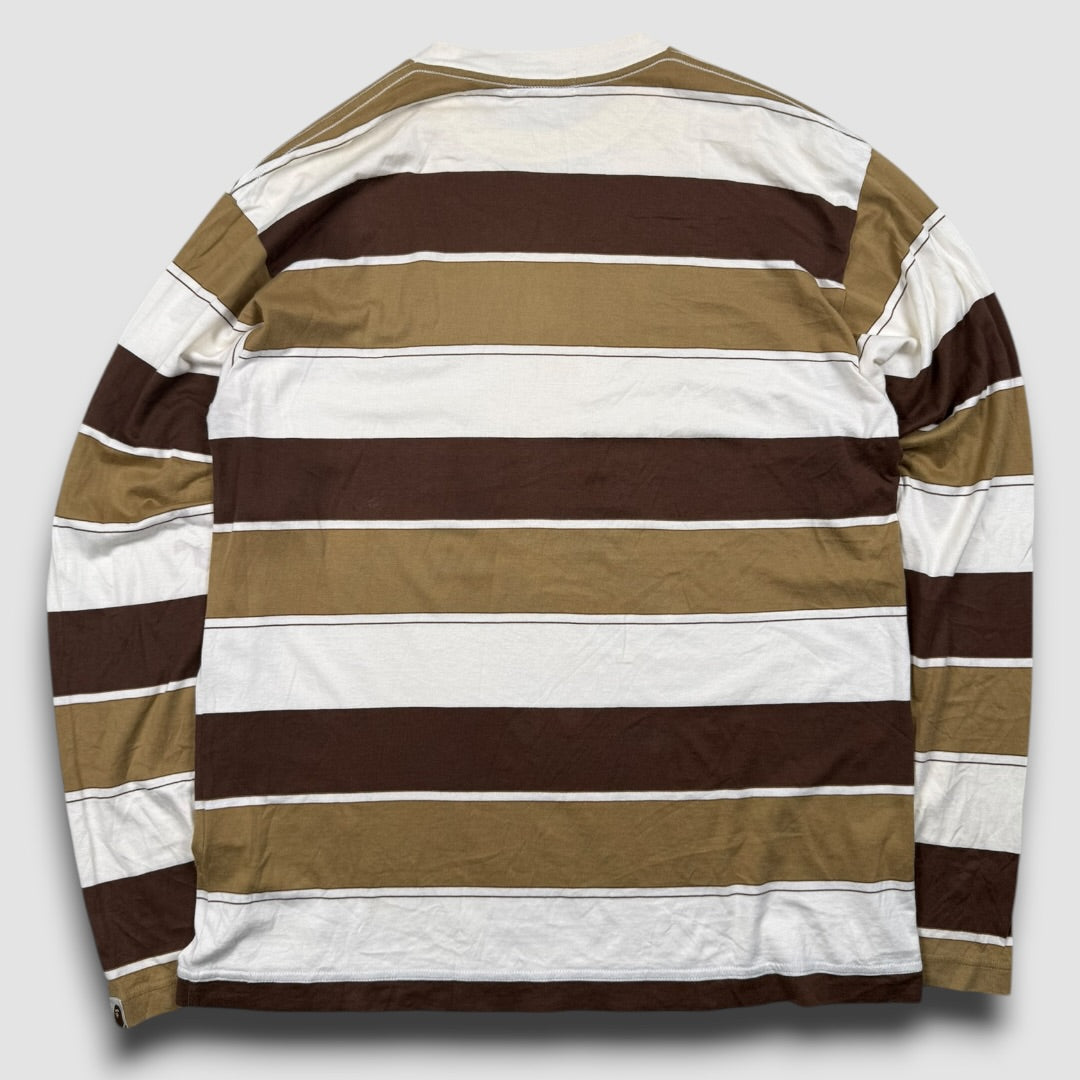 Bape brown striped longsleeve - Large