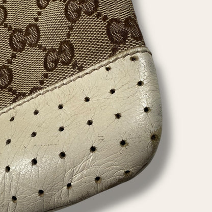 Gucci canvas shoulder bag creme