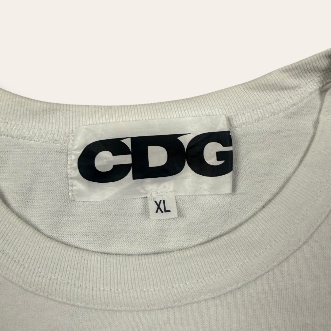 CDG orange tee white - Large