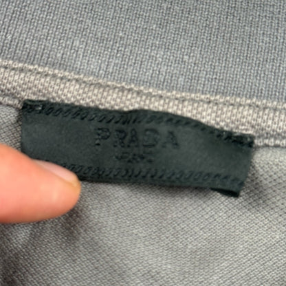 Prada red tab logo polo grey - Large