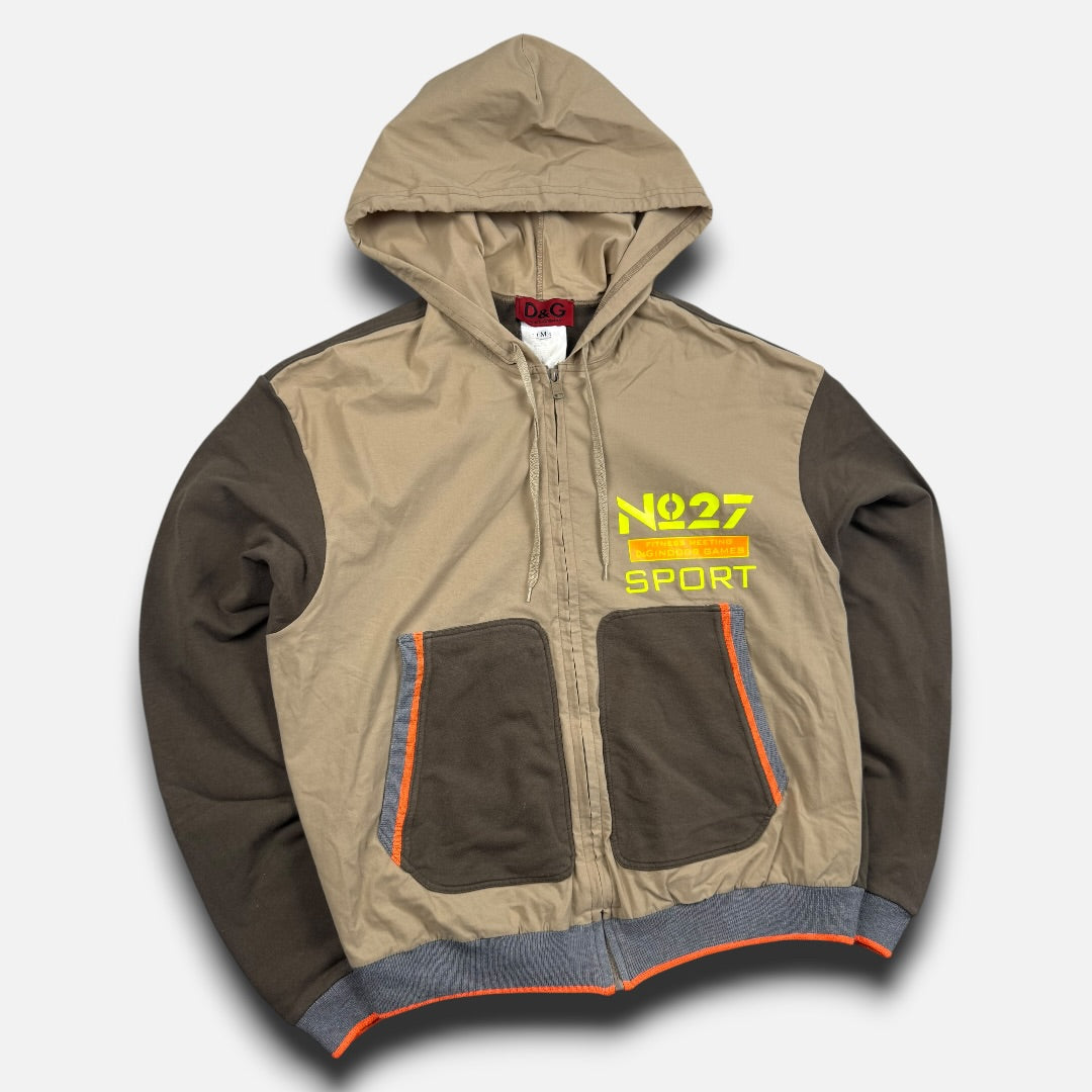 Dolce & Gabbana zip up hoodie brown/beige - Medium