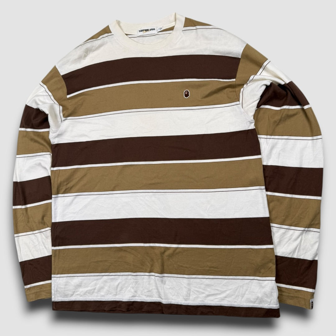 Bape brown striped longsleeve - Large