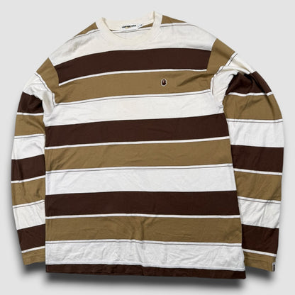 Bape brown striped longsleeve - Large