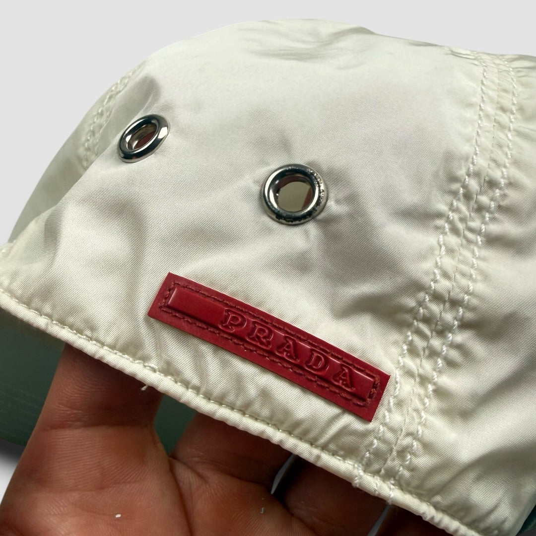 Prada sport short label cap white - medium/large