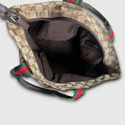 Gucci gg canvas web tote bag