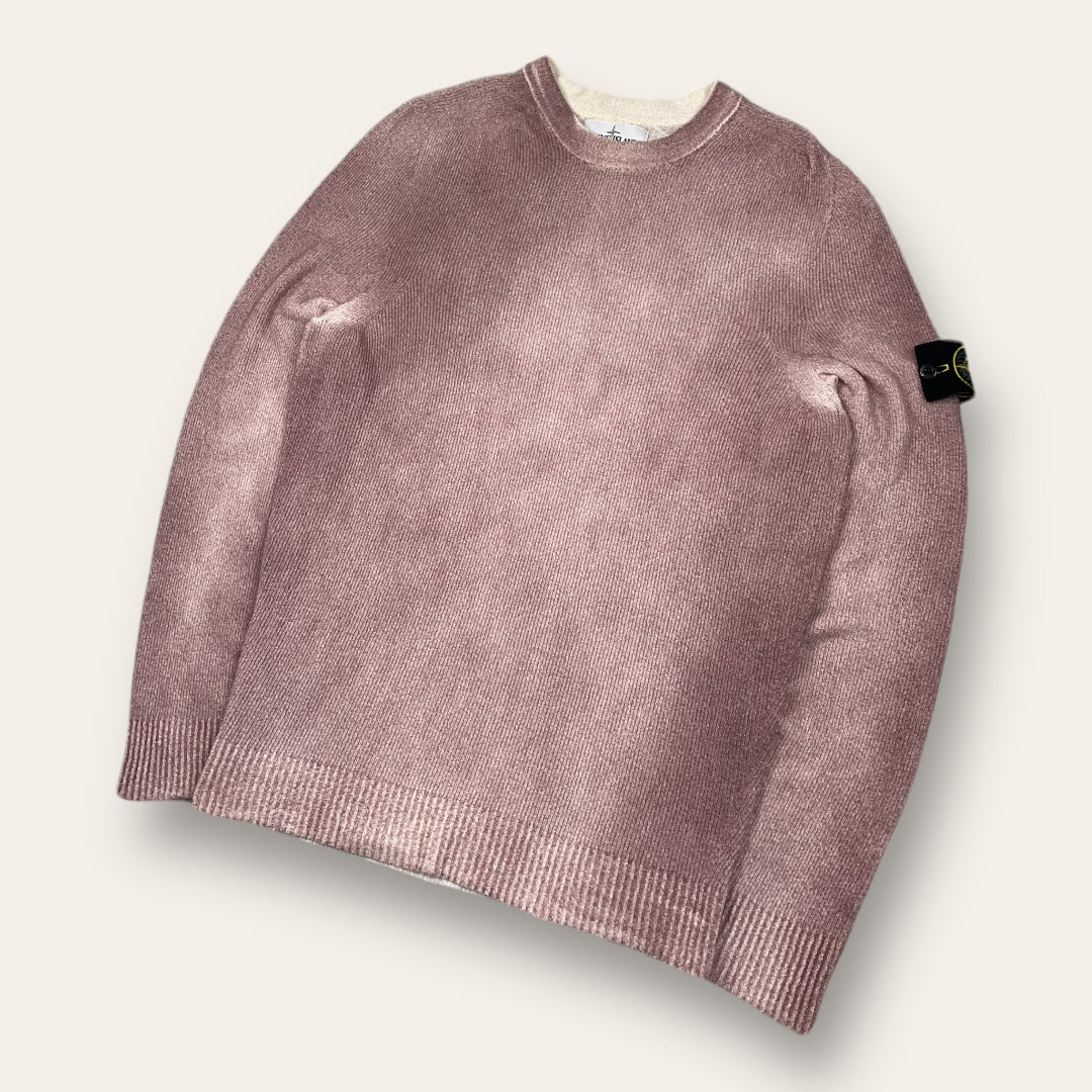 Stone Island hand sprayed treatment sweater pink - Medium