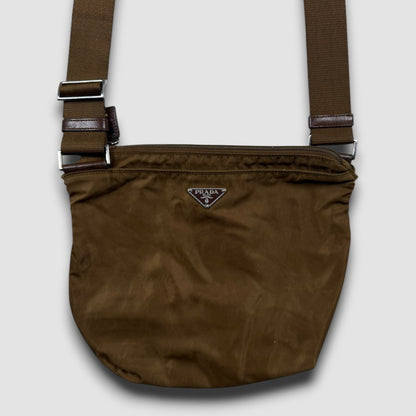 Prada nylon shoulder bag brown