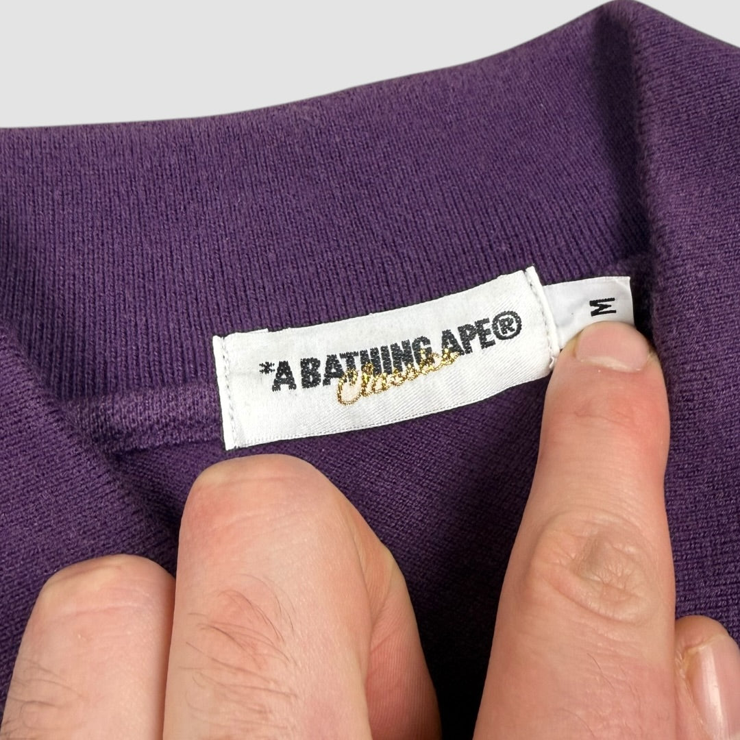 Bape striped polo purple/white - Medium