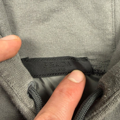 Prada black logo hoodie grey - Large