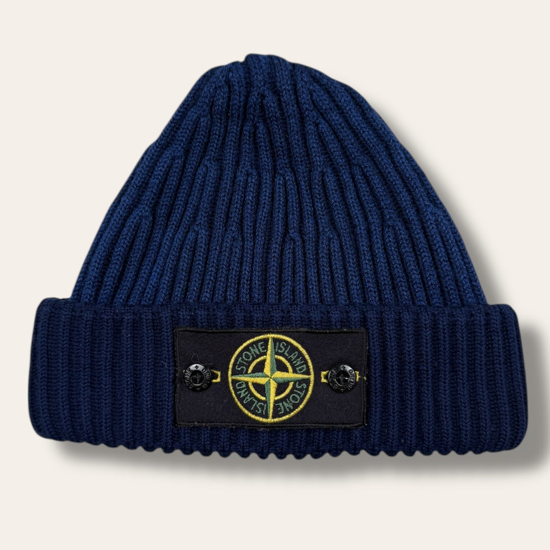 Stone Island badge beanie navy