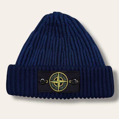 Stone Island badge beanie navy