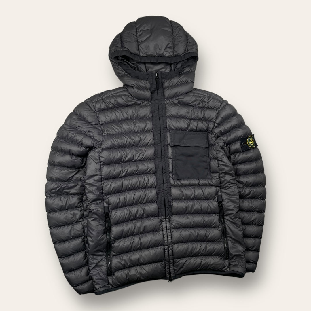 Stone island garment dyed micro yarn down jacket black/grey - Medium