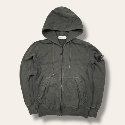 Stone Island zip-up hoodie dark green - Medium